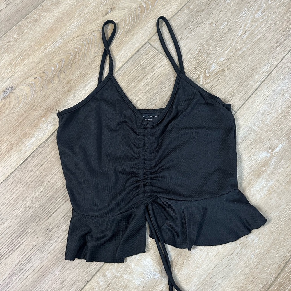 Black Ruched Women's Top